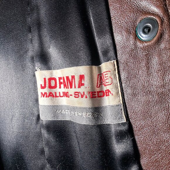 Vintage Long Brown Leather Vest by Jofama of Sweden - Picture 9 of 9
